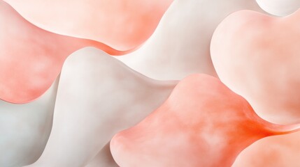 Poster - Abstract shapes in soft hues of pink and white create a soothing visual texture.