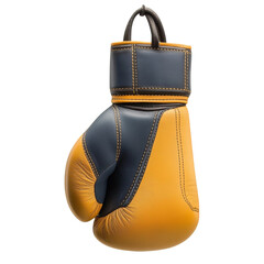 leather boxing glove hanging isolated transparent background