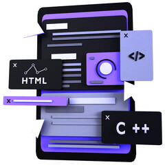 web proggraming 3D Icon