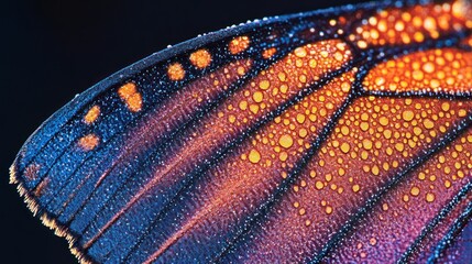 Poster - Close-up of a butterfly wing showcasing intricate patterns and vibrant colors.