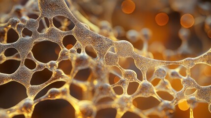 Fototapete - Close-up of a translucent, bubbly structure with soft lighting and intricate patterns.