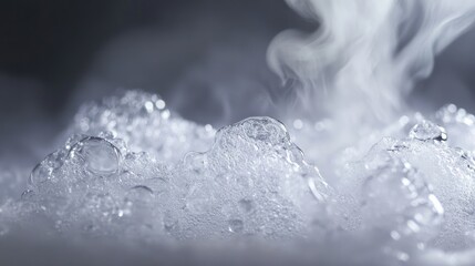 Aufkleber - Close-up of bubbling water with steam rising, showcasing movement and fluidity.