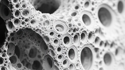 Aufkleber - Close-up of intricate, porous structure resembling organic or synthetic material.