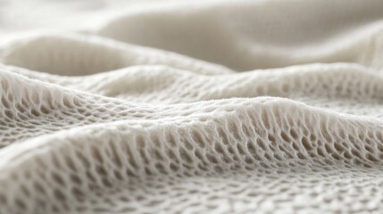 Poster - Close-up of textured fabric showcasing its soft, woven structure.