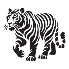 Black tiger silhouettes vector illustration