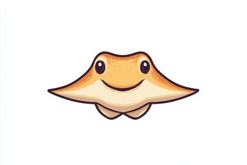 Wall Mural - A cheerful cartoon stingray with a friendly expression.