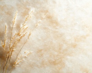 Poster - Elegant Grasses on Soft Textured Background in Warm Earth Tones