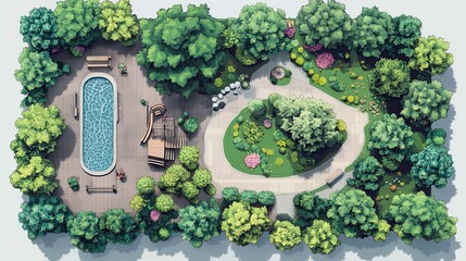 Vector Set Collection for Landscape Design Plan