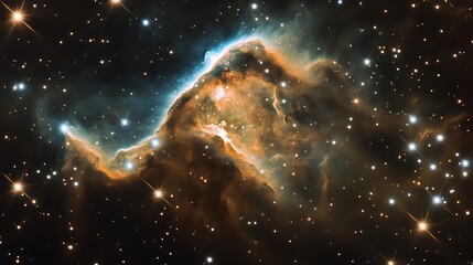 Wall Mural - Surreal deep space glowing softly with vibrant nebula clouds and scattered twinkling starlight