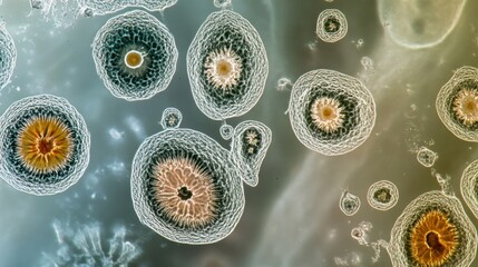 Poster - Microscopic view of cells showcasing intricate structures and patterns.