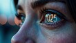 © Oxana39 - Close-up of female eye reflecting '2025' with future vision and determination
