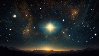gorgeous dark night sky with a single very bright star