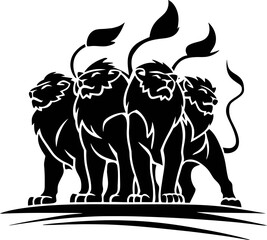 lion character Silhouette icon design Minimal style hand drawn