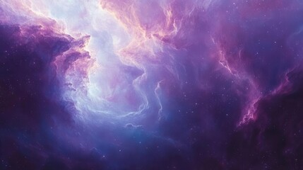 Wall Mural - abstract cosmic nebula digital art background with mysterious deep space elements, purple and blue g