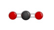 © Orange Dragon Studio - Molecule of Carbon dioxide. Molecular formula: CO2. Chemical model: Ball and Stick. Isolated. Transparent background. PNG transparent. 3D illustration