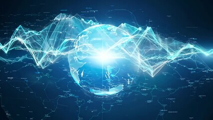 Aufkleber - Exploring the digital connections of the world through glowing data visualizations and global networks