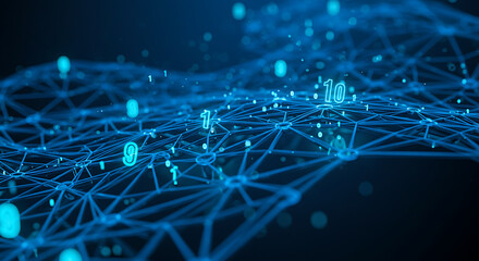 Abstract Digital Network Data Connection Global Network Binary Code Technology Background Cyber