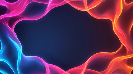 Wall Mural - a vibrant, abstract background featuring colorful waves in shades of pink and blue, set against a da