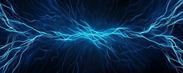 Wall Mural - electric blue lines create a dynamic, abstract representation of energy, resembling lightning or ele