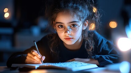 Wall Mural - Productive Agent: Young Woman Writing Reminders in Notebook at Office