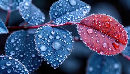 Canvas Print - red flower with drops