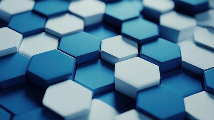 abstract blue and white hexagon pattern