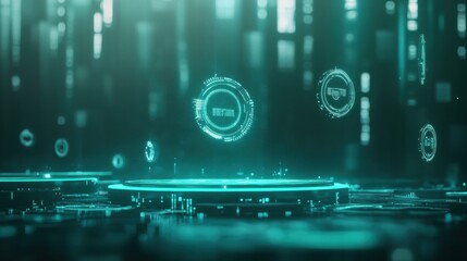 futuristic technology background with holographic interface