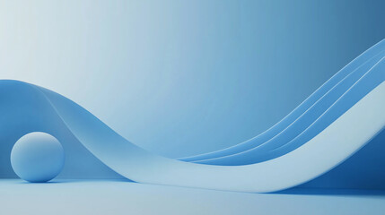 Wall Mural - Abstract architectural space under blue background