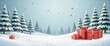 © Smallde - Snowy Winter Wonderland Christmas Scene with Presents under a Frosty Sky
