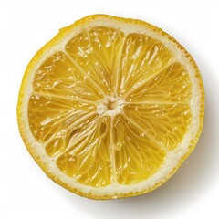 Wall Mural - Close up of a lemon slice revealing its juicy texture, offering a burst of citrus freshness