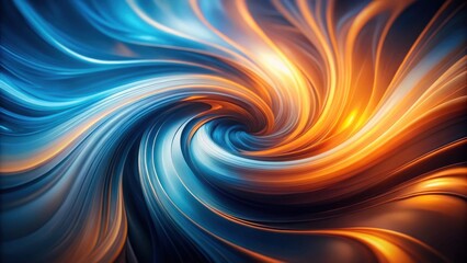 Fototapete - Abstract swirling vortex of vibrant blue and orange hues