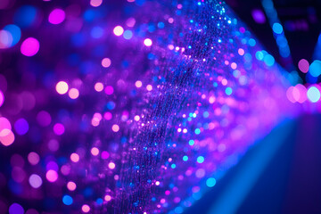 Wall Mural - Abstract background with glowing purple and blue bubbles