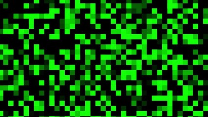 Wall Mural - abstract background with green squares animation. green small squares move digital pattern