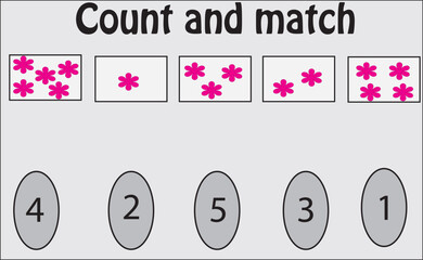 Count and match for kids. Educational game for kids.