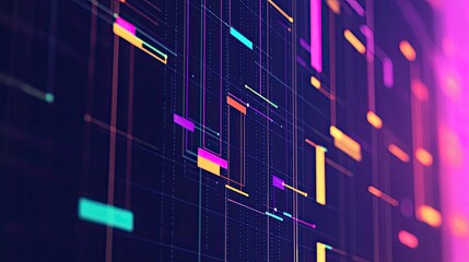 abstract colorful digital network grid background.