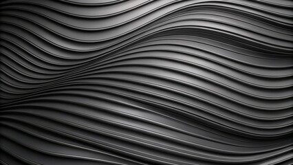 Fototapete - Abstract Wavy Black Lines - A Minimalist Design with a Modern Aesthetic