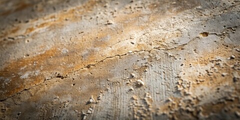 Fototapete - A close-up view of a weathered concrete surface, revealing intricate patterns of cracks and crevices, highlighting the passage of time and the resilience of nature.