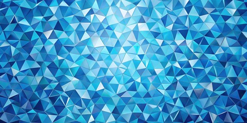 Leinwandbilder - Abstract Geometric Triangular Pattern in Shades of Blue, Creating a Dynamic and Textured Background