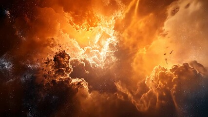 Wall Mural - A cloud of dust particles violently bursting into the air, picture
