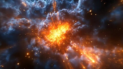 Wall Mural - A dramatic explosion of fine dust particles scattering in picture