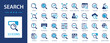 © Jan - Search flat icons set. Magnifying glass, research, explore, control, search bot, inspection.