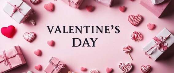 a pink background banner for a valentine's day sale on social media, featuring sweet hearts, speech 
