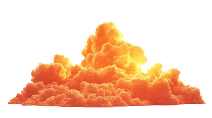 Wall Mural - Orange clouds isolated on white transparent background