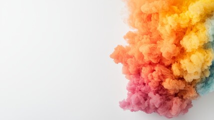 Wall Mural - a rainbow colored cloud of smoke on a white background