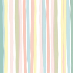 Leinwandbilder - Colorful vertical stripes pattern with pastel shades creating a soft, modern background for various design uses. Generative AI