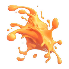 Aufkleber - vibrant splash of orange liquid captured mid air, showcasing dynamic motion and fluidity, isolated on transparency background. glossy texture and vivid color create energetic and lively visual