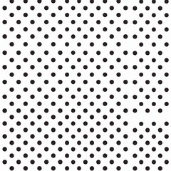 Aufkleber - Polka dot pattern with black dots on white background suitable for various design applications and fabric choices. Generative AI