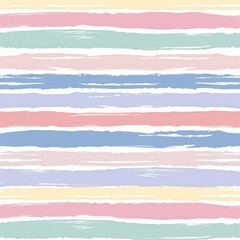 Poster - Colorful horizontal stripes in soft pastel shades create a cheerful and calming background suitable for various design projects. Generative AI