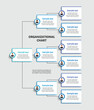 © andreyorb - Corporate organizational chart with business avatar icons. Business hierarchy infographic elements