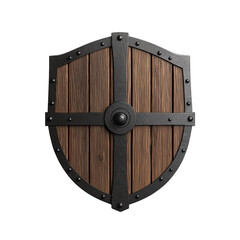 Wall Mural - old shield isolated on white